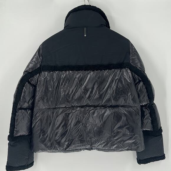 Mackage MIYA lustrous light down jacket with shearling trim MEDIUM - Picture 10 of 14